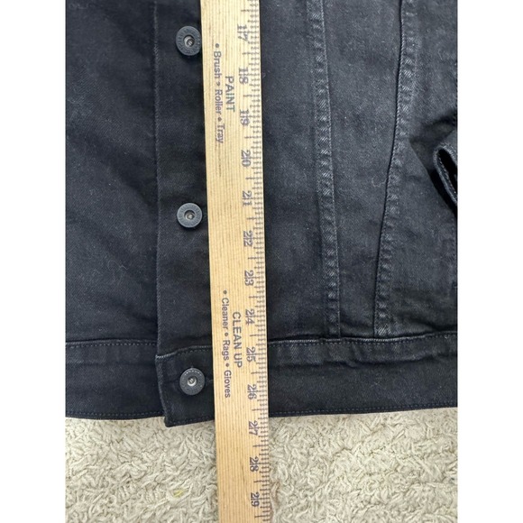 Levi's Trucker Jacket Mens M Black Denim Button Front Coat Casual Classic Retro - Picture 6 of 8